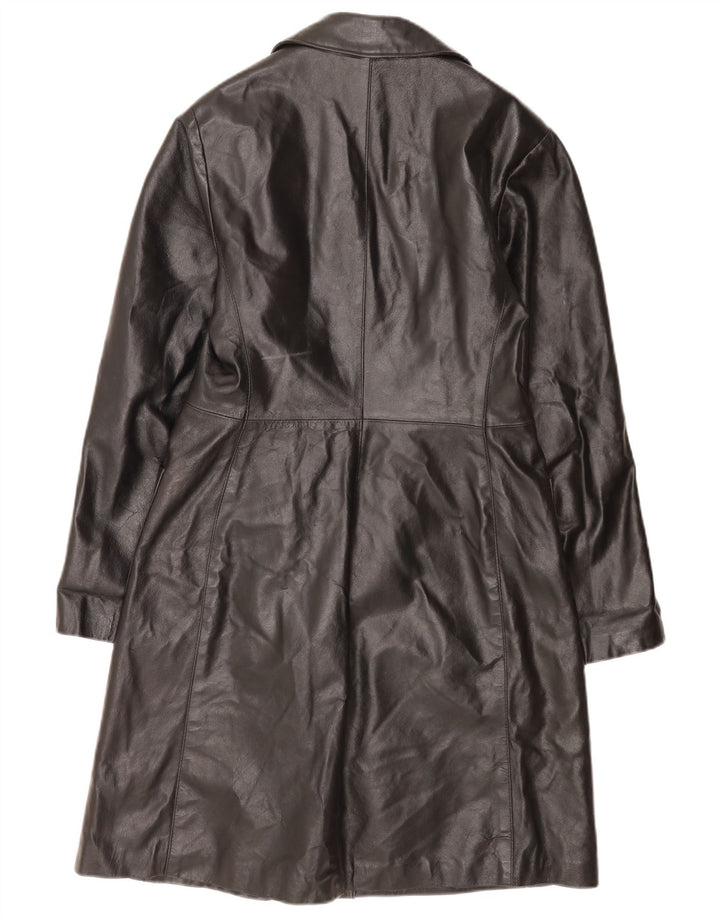 Vintage Damen Ledermantel IT 46 Large Schwarz