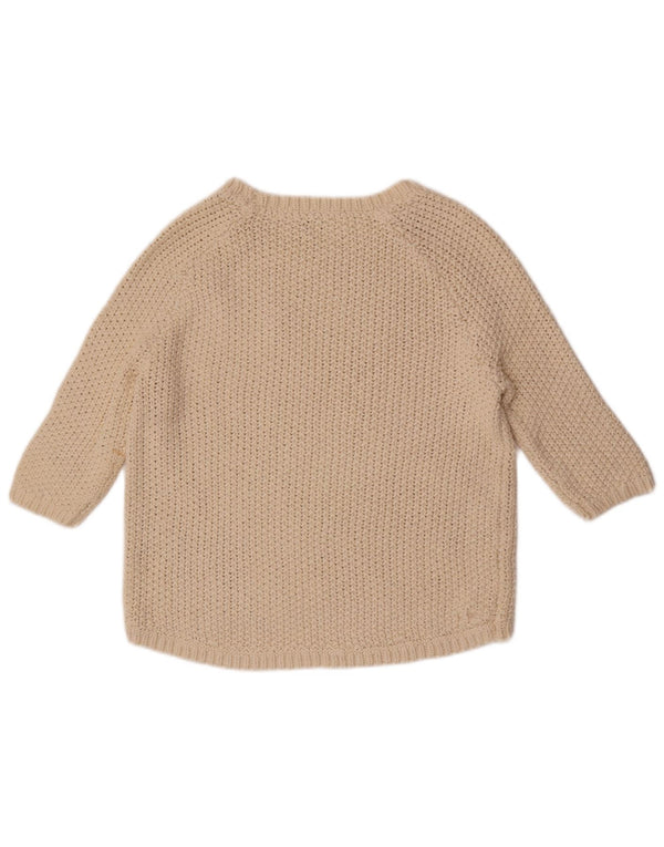 Fat Face Damen-Pullover mit 3/4-Ärmeln und U-Boot-Ausschnitt, Gr. 10, Größe S, gebrochenes Weiß