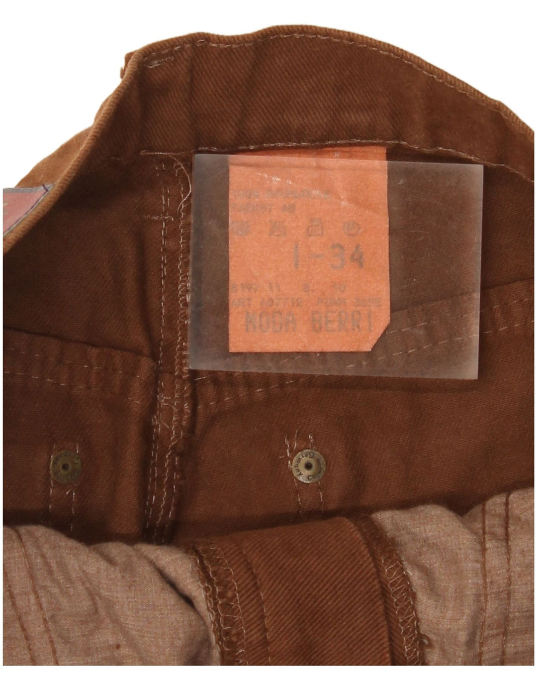 BERRI Herren-Jeans mit hoher Taille, W34, L34, braune Baumwolle