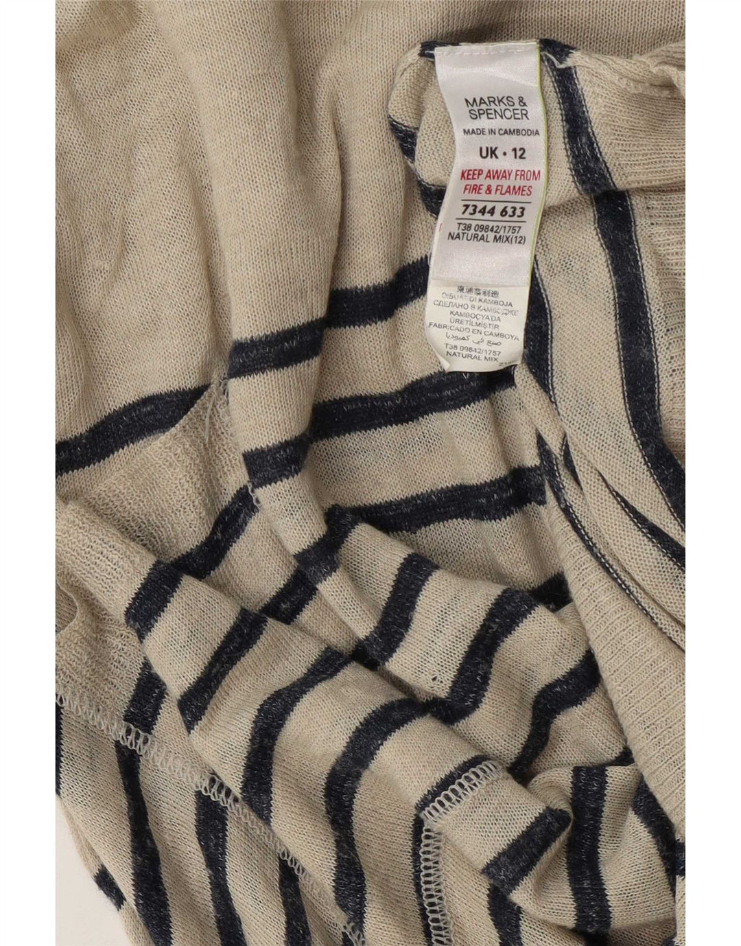 Marks & Spencer Asymmetrischer Damen-Pullover mit U-Boot-Ausschnitt, UK 12, Medium Bei
