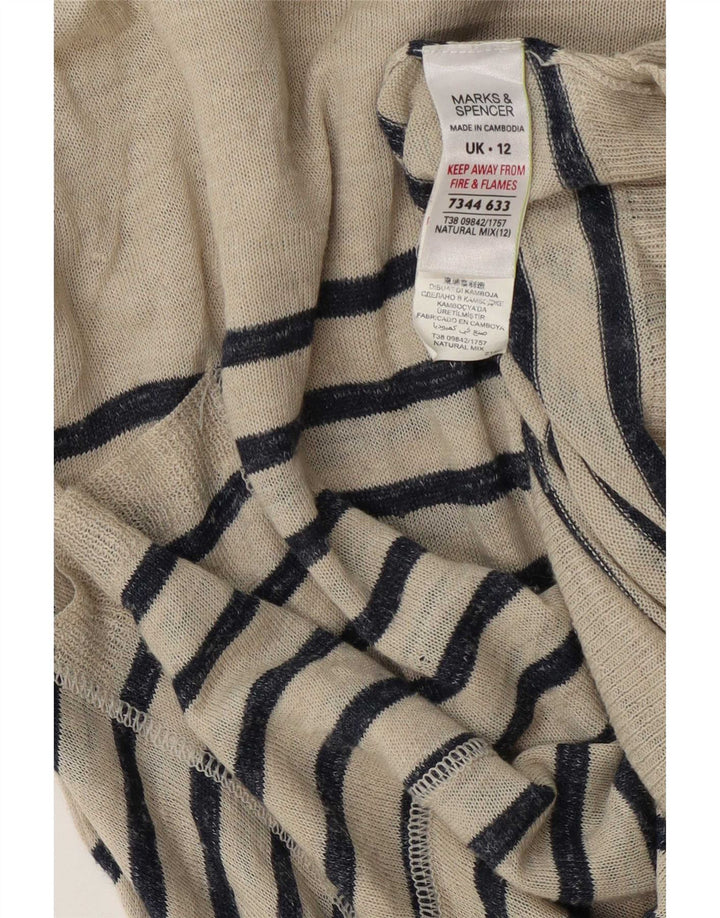 Marks & Spencer Asymmetrischer Damen-Pullover mit U-Boot-Ausschnitt, UK 12, Medium Bei