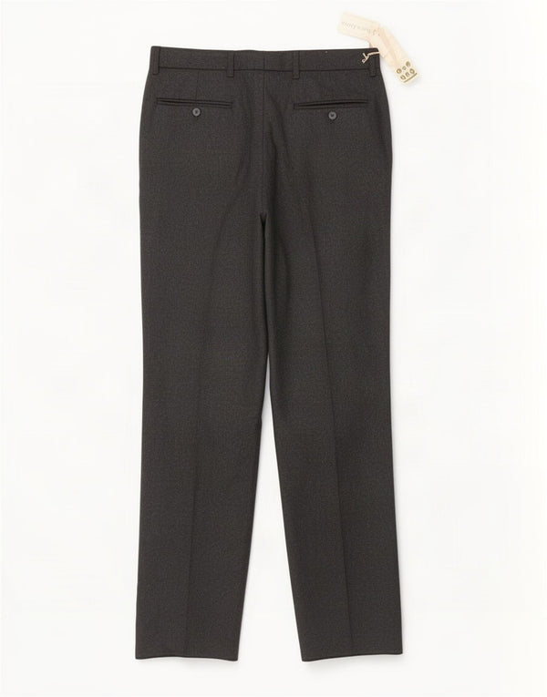 Vintage Mens Straight Suit Trousers IT 48 Medium W32 L34 Grey Wool