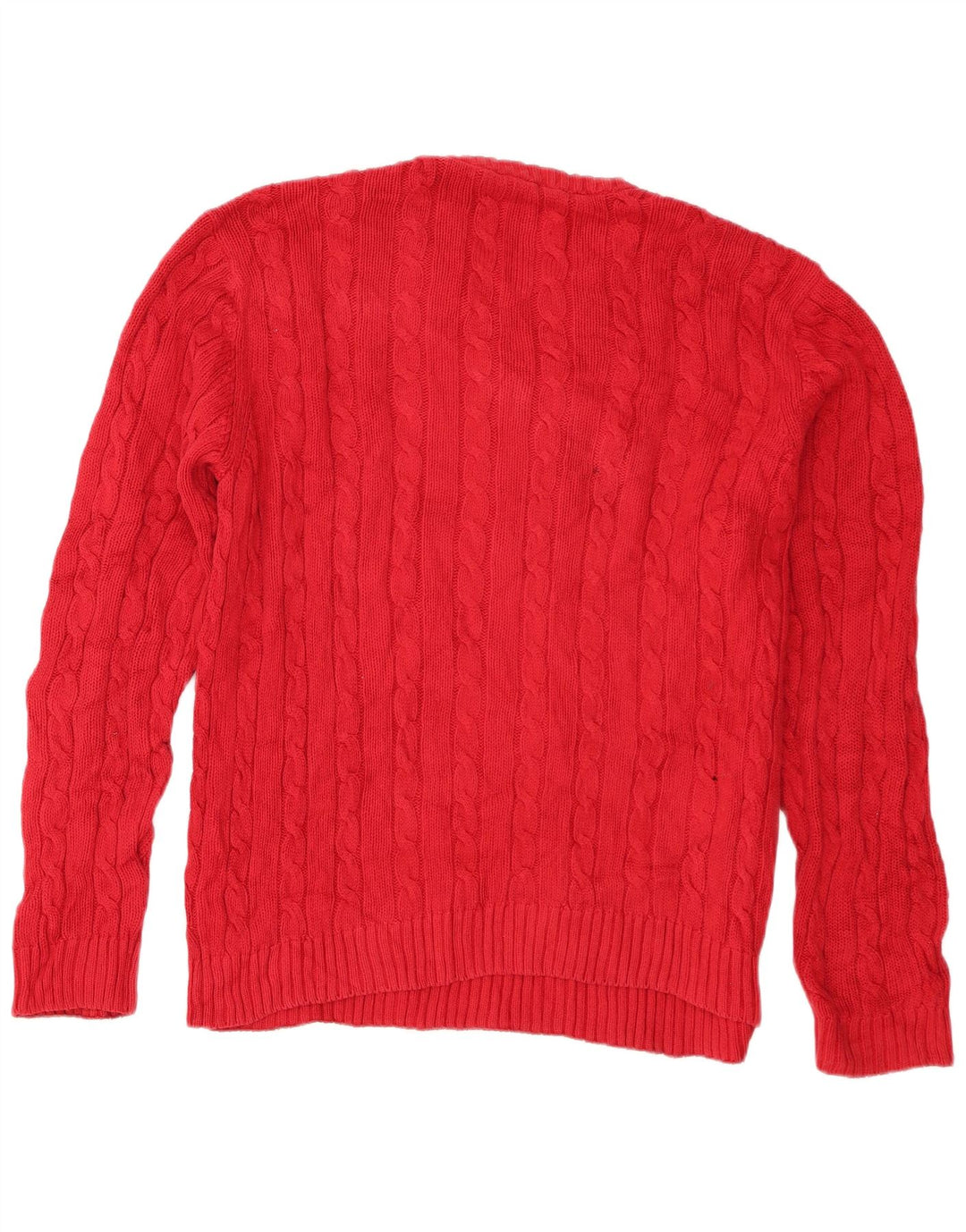 Chaps Herren-Pullover mit Rundhalsausschnitt, Größe L, aus roter Baumwolle