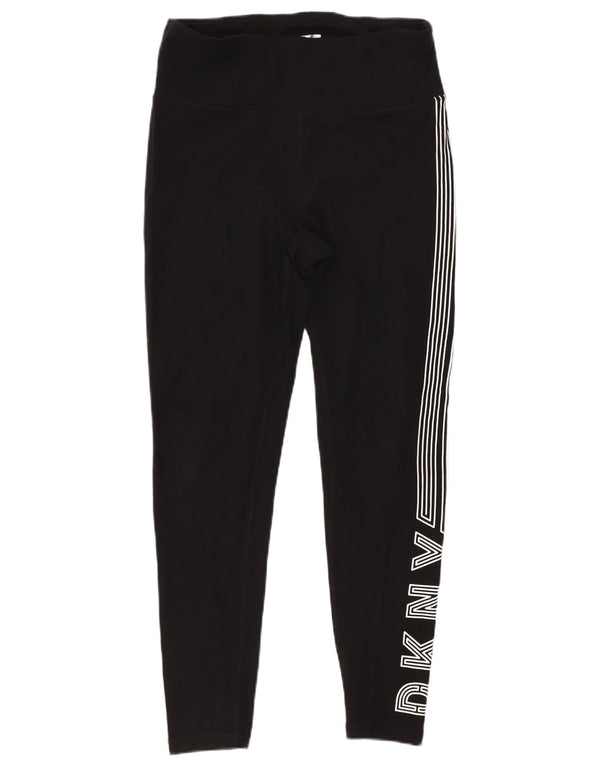 Dkny Damen-Leggings mit Grafik, Größe S, schwarze Baumwolle