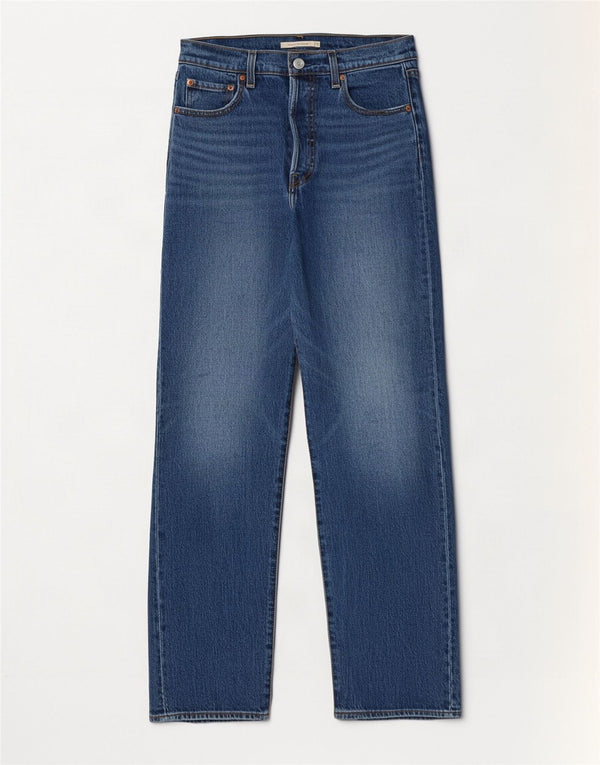 Levi's Damen Ribcage High Rise Straight Jeans W28 L32 Blaue Baumwolle