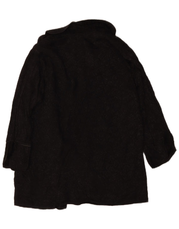 Topshop Damen-Zweireihermantel mit 3/4-Ärmeln, Gr. 10, Größe S, Schwarz, Paisleymuster