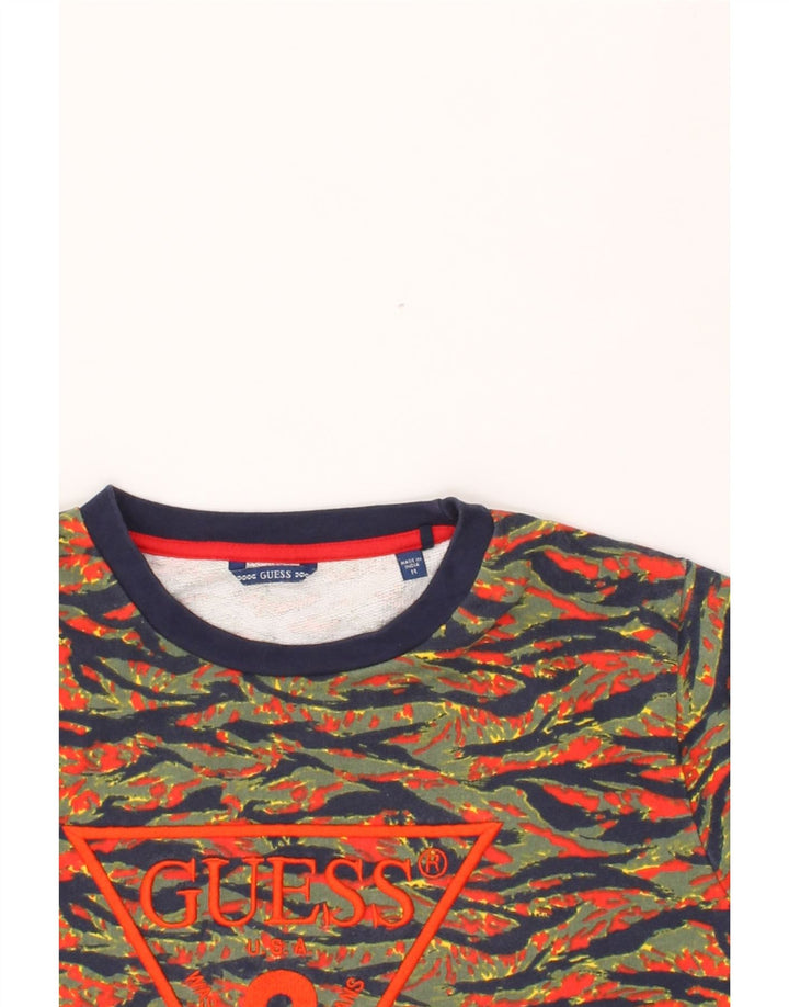 GUESS Boys Graphic Sweatshirt Jumper 13-14 Years Navy Blue Cotton Vintage Guess and Second-Hand Guess from Messina Hembry 