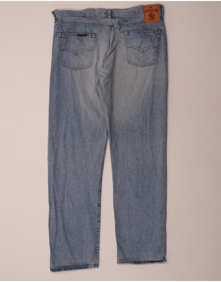 REPLAY Herren Straight Jeans W40 L34 Blaue Baumwolle
