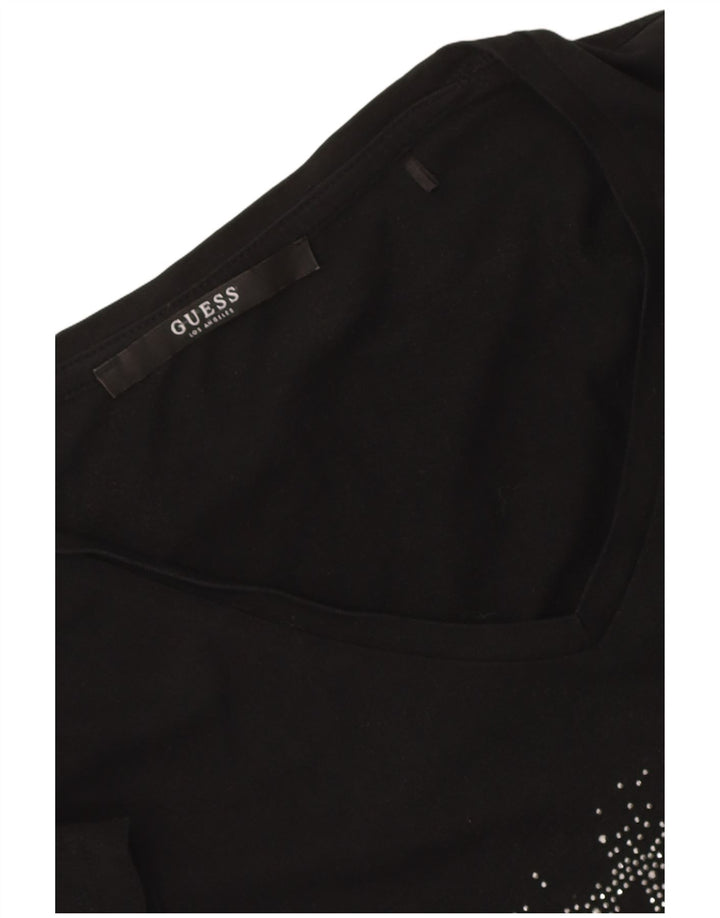 Guess Grafik-T-Shirt-Oberteil für Damen, Gr. 8, Schwarz