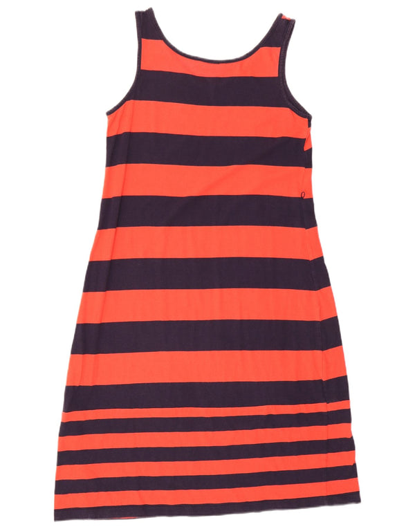 Tommy Hilfiger Damen Ärmelloses T-Shirt-Kleid UK 12 Mittelrot gestreift