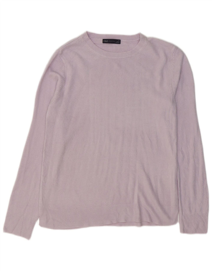 MARKS & SPENCER Womens Crew Neck Jumper Sweater UK 14 Medium Purple