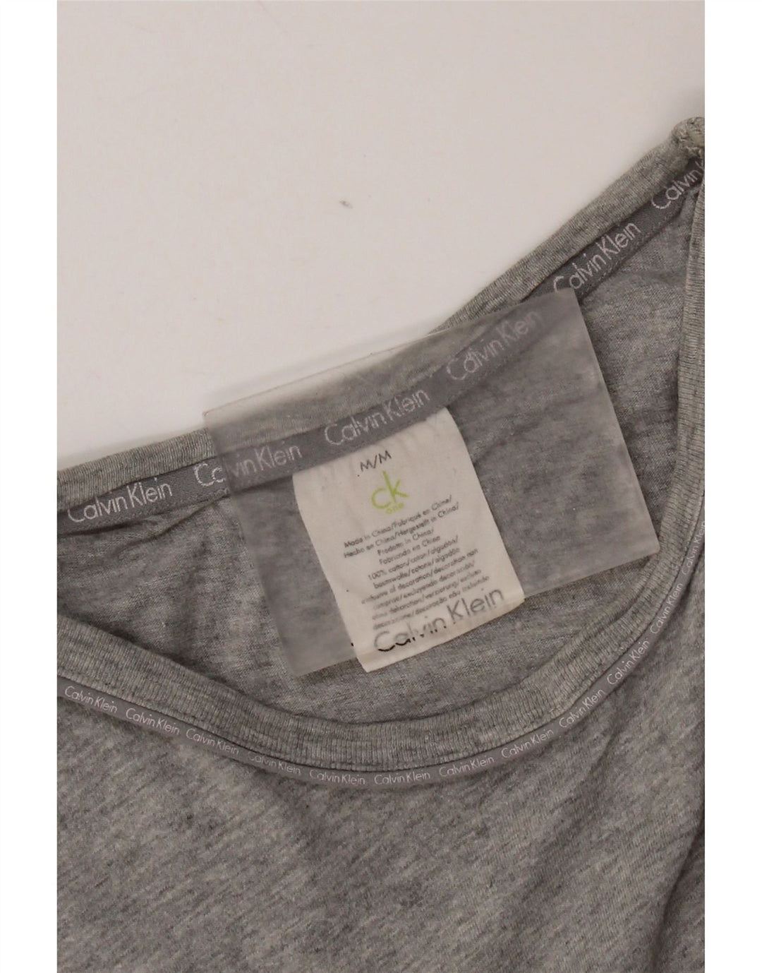 Calvin Klein Herren T-Shirt-Oberteil aus mittelgrau gefleckter Baumwolle