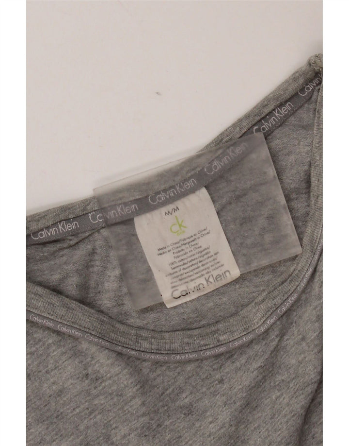 Calvin Klein Herren T-Shirt-Oberteil aus mittelgrau gefleckter Baumwolle