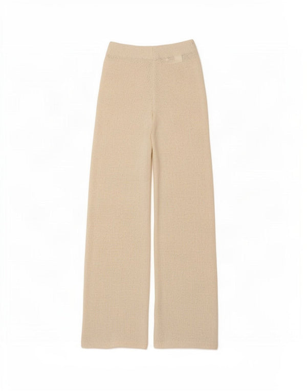 Zara Damen Strick-Freizeithose UK 8 Small W26 L28 Beige Polyester