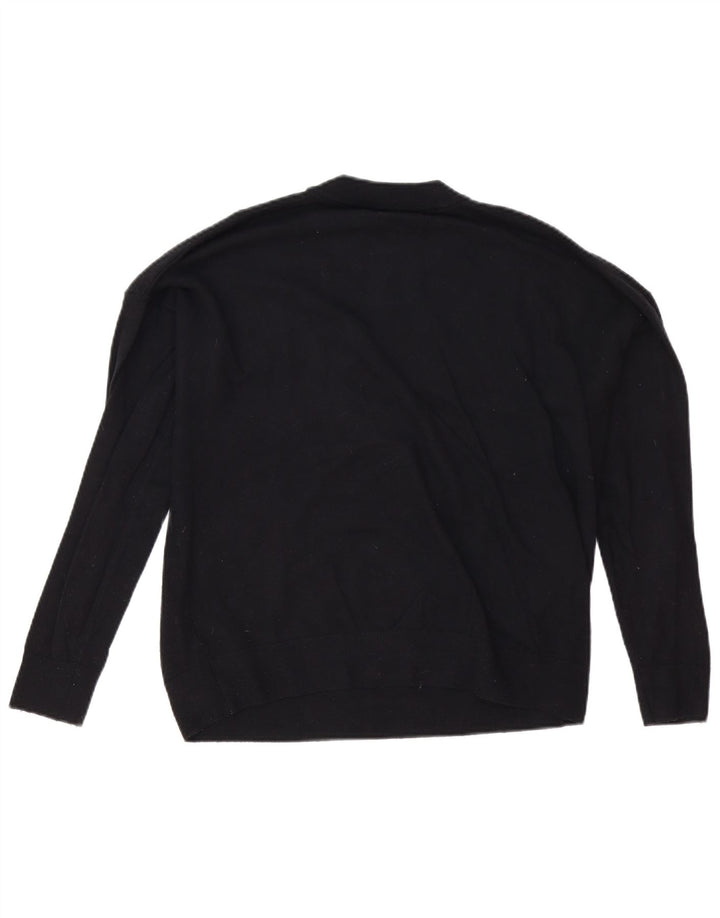 Marks & Spencer Damen-Pullover mit grafischem Rundhalsausschnitt, Gr. 40, Größe L, Schwarz