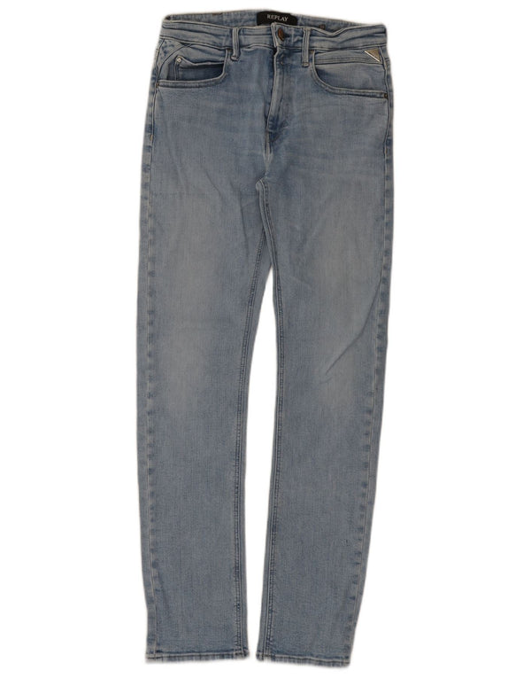 Replay Damen Slim Jeans W27 L30 Blaue Baumwolle