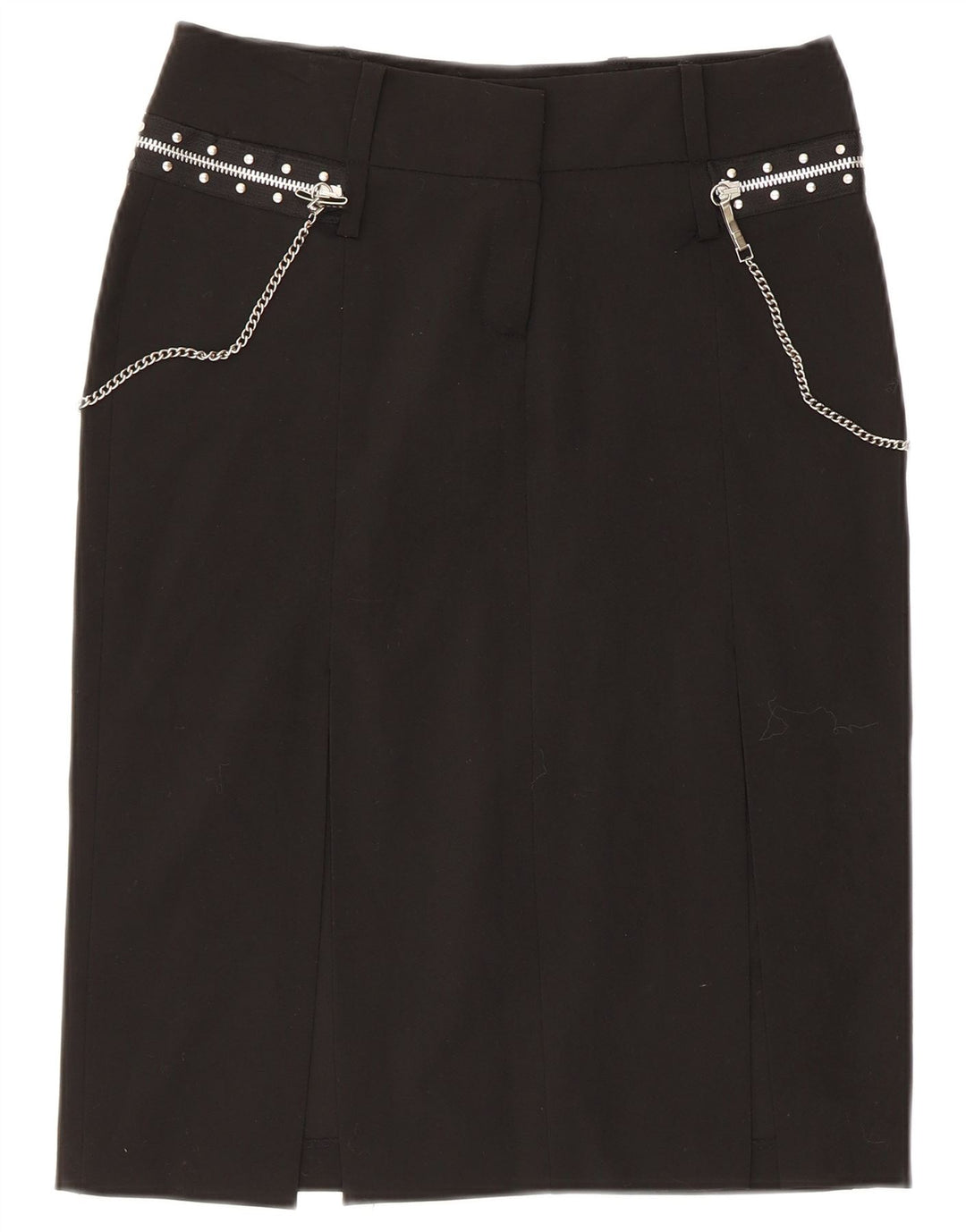 Extyn Damen gerader Rock IT 44 Medium W30 Schwarz Polyester