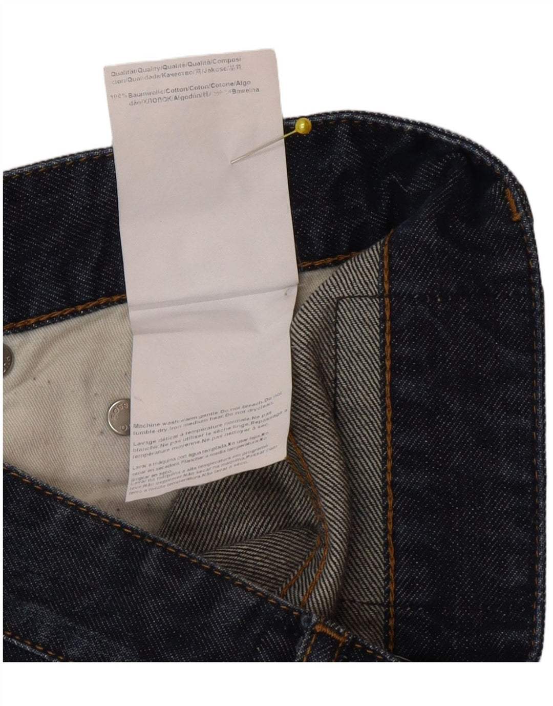 Hugo Boss Herren Straight Jeans W33 L32 Marineblaue Baumwolle