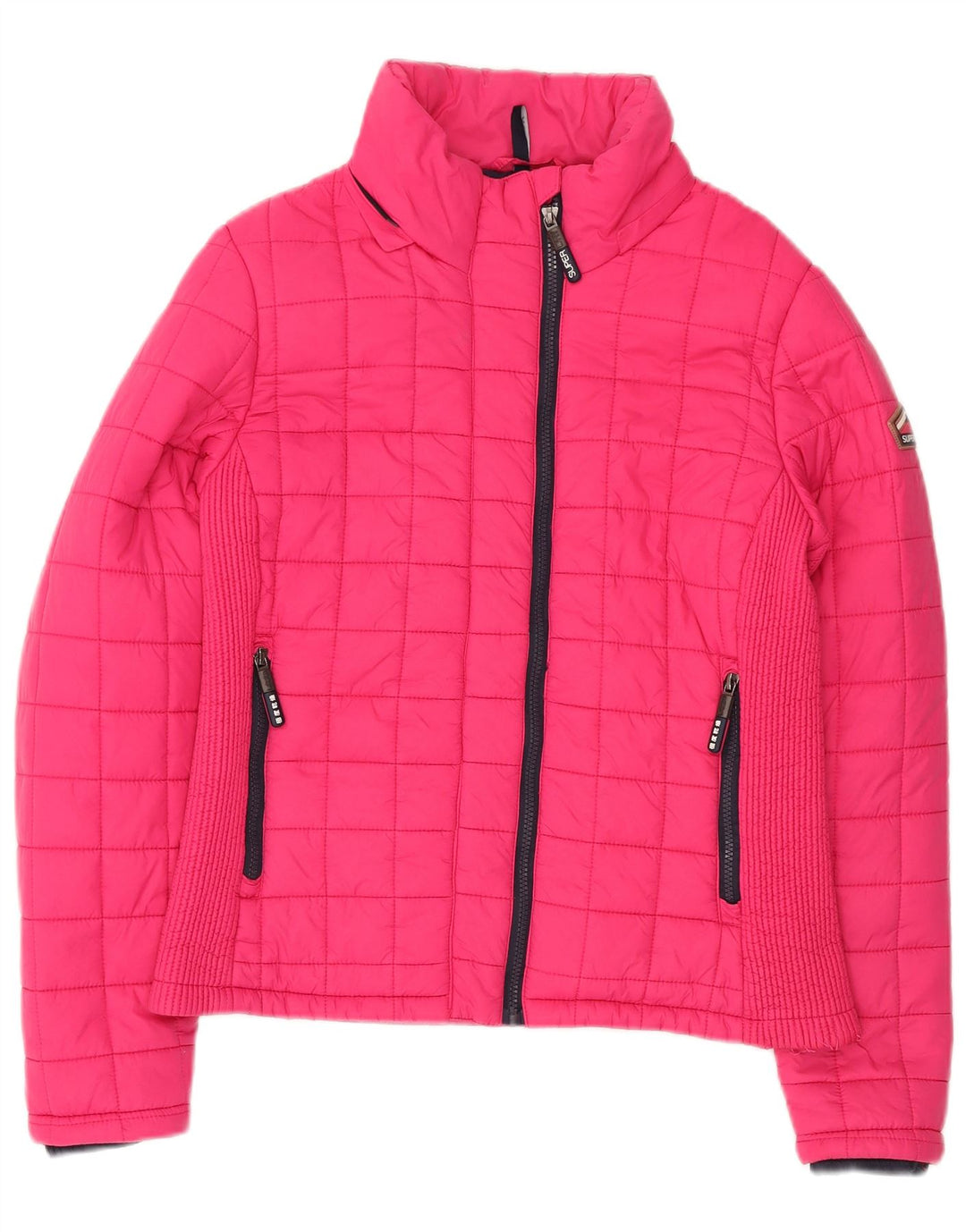 SUPERDRY Damen Wattierte Jacke UK 18 XL Rosa Nylon