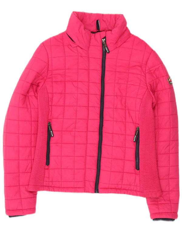 SUPERDRY Damen Wattierte Jacke UK 18 XL Rosa Nylon