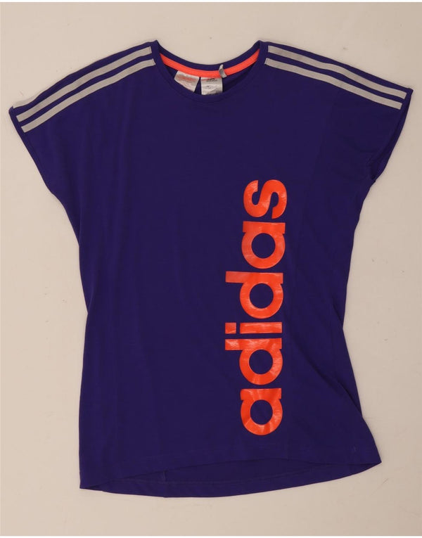 Adidas Mädchen Climalite Graphic T-Shirt Top 13–14 Jahre Lila Polyester
