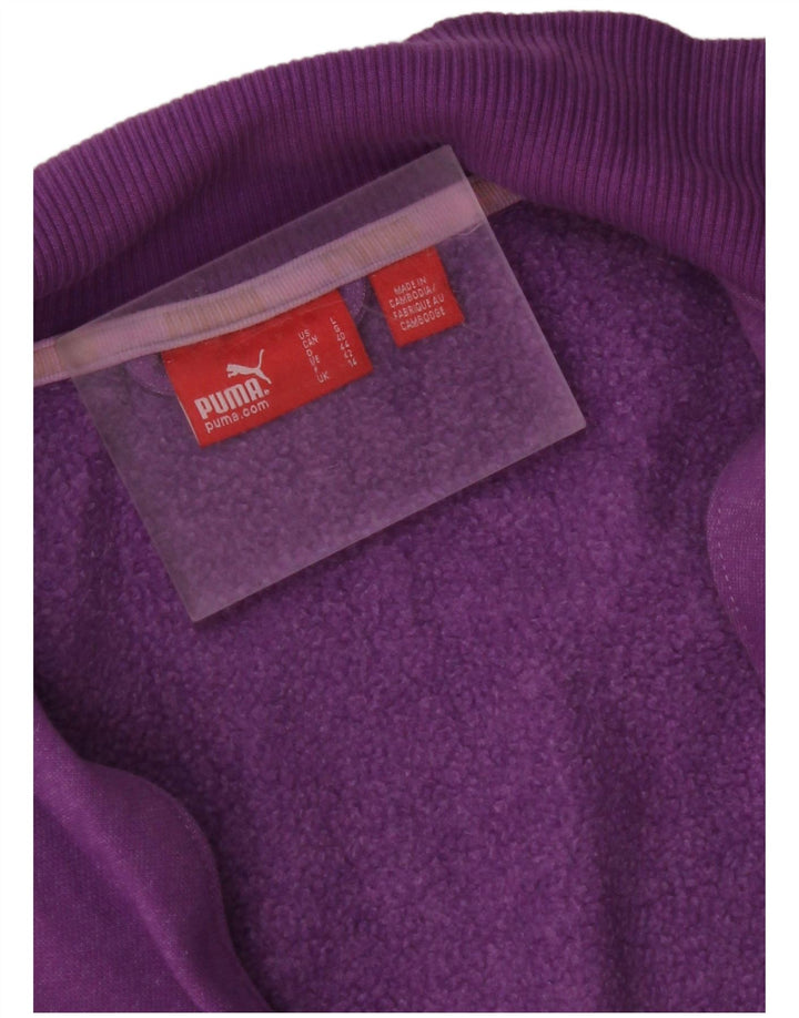 PUMA Damen Crop Graphic Trainingsanzug Top Jacke UK 14 Medium Purple