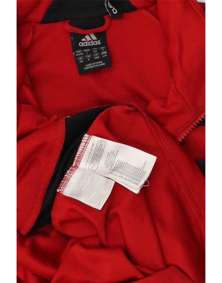 Adidas Herren-Trainingsanzug mit grafischem Pullover, UK, Größe 44/46, Größe L, Rot, Farbblock