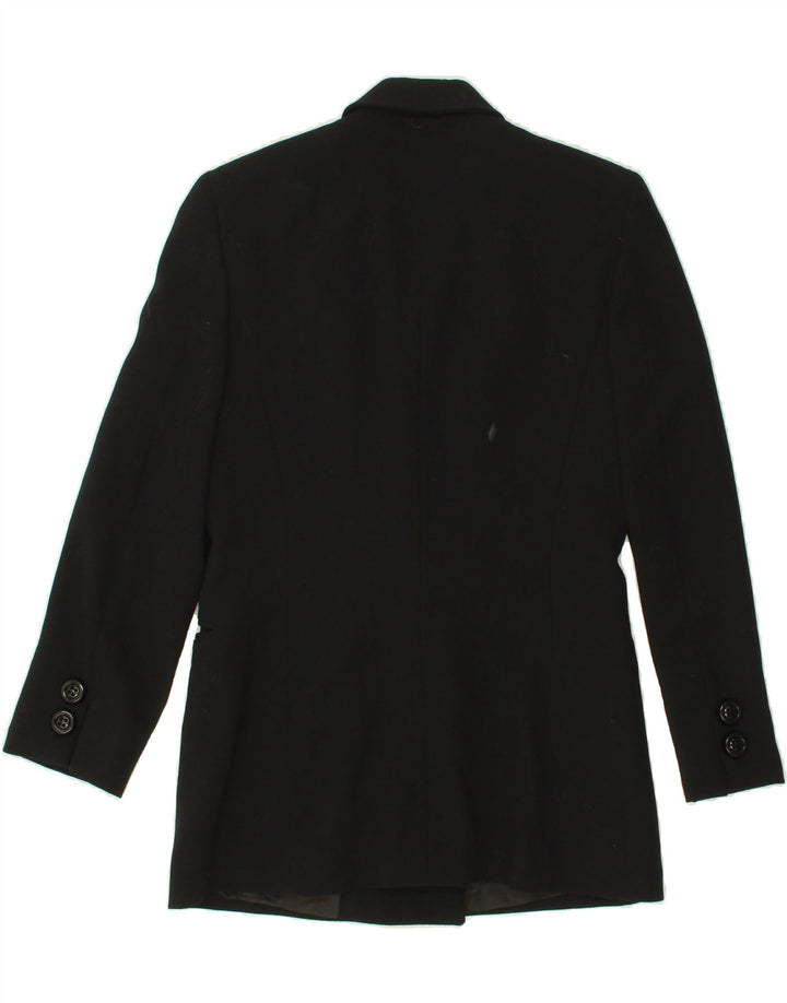 FERRE Womens Longline Double Breasted Blazer Jacket UK 10 Small Black Vintage Ferre and Second-Hand Ferre from Messina Hembry 