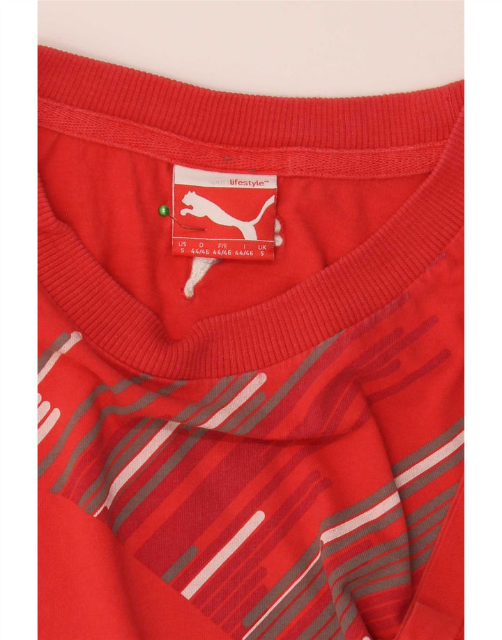 Puma Herren Grafik-T-Shirt-Oberteil, klein, rot gestreift