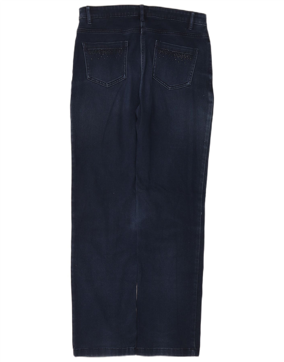 Marks & Spencer Damen Straight Jeans UK 12 Medium W30 L30 Blaue Baumwolle