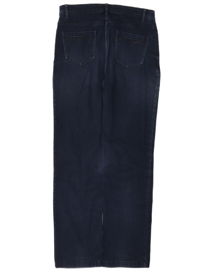 Marks & Spencer Damen Straight Jeans UK 12 Medium W30 L30 Blaue Baumwolle