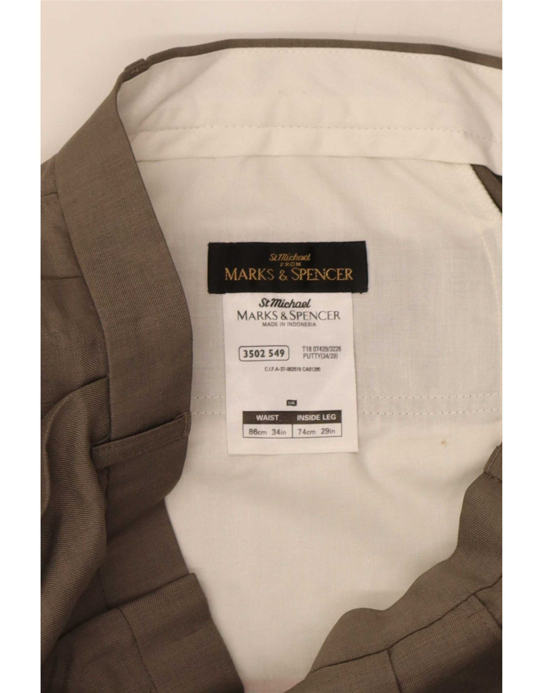 Marks & Spencer Herren-Chinohose mit Pegged, W34, L29, graues Polyester