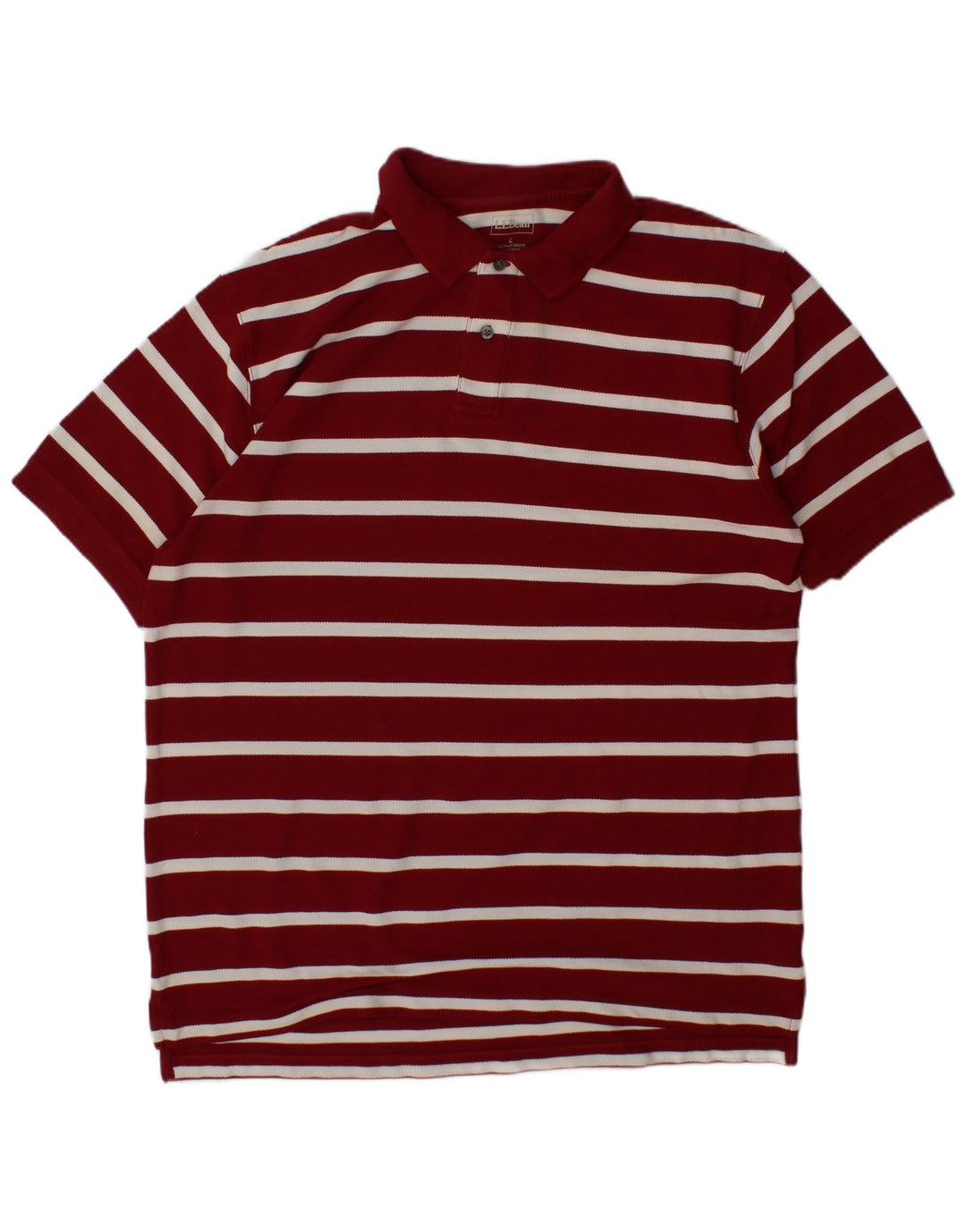 L.L.BEAN Herren-Poloshirt, groß, kastanienbraun, gestreift, Baumwolle