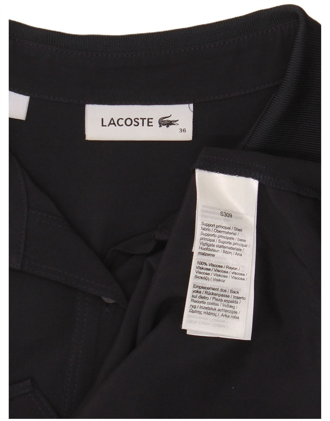 Lacoste Damen-Hemd, Größe 36, kleine schwarze Viskose