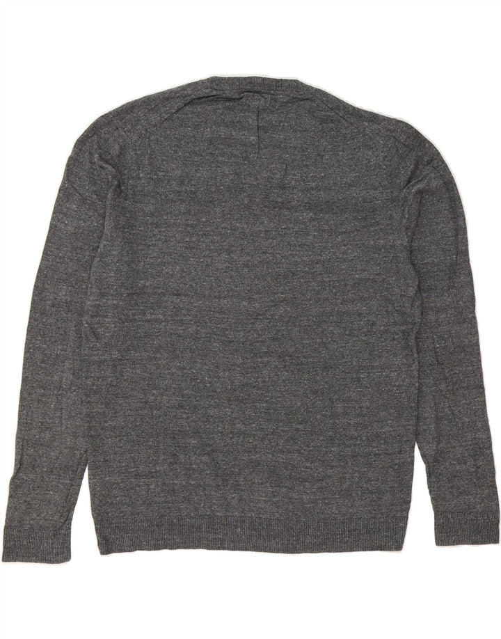 IZOD Mens Crew Neck Jumper Sweater Medium Grey Flecked Cotton Vintage Izod and Second-Hand Izod from Messina Hembry 