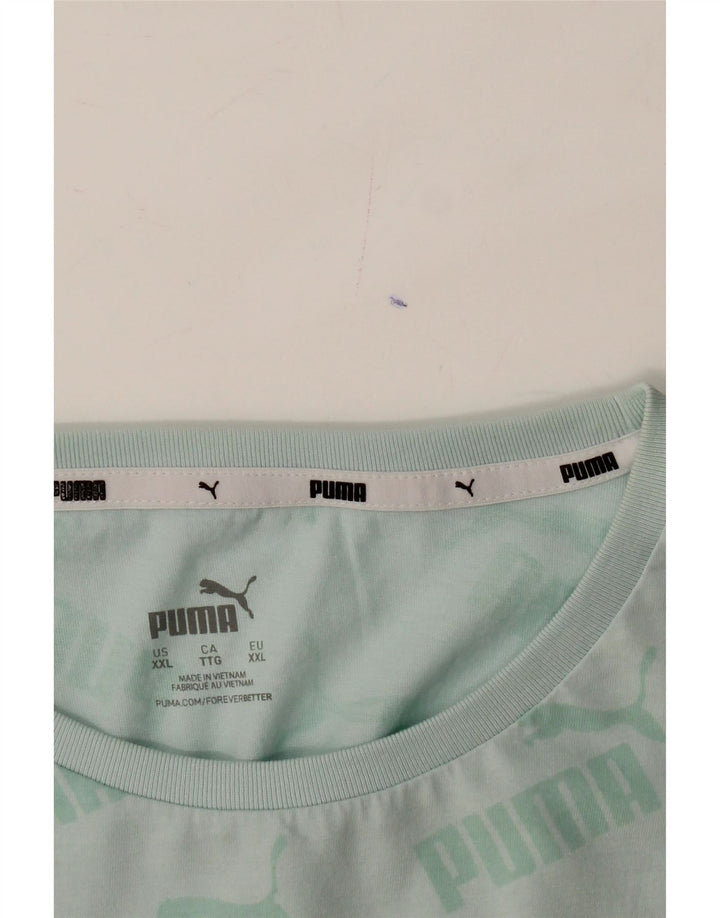 PUMA Mens Graphic T-Shirt Top 2XL Green Vintage Puma and Second-Hand Puma from Messina Hembry 