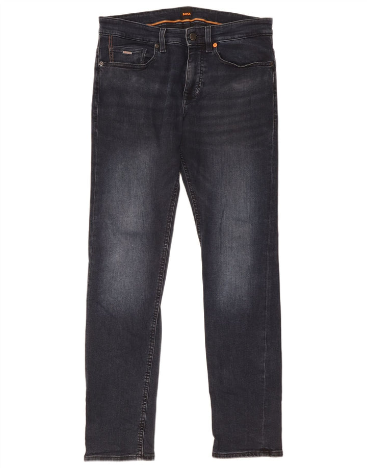 Hugo Boss Herren Slim Jeans W31 L32 Marineblaue Baumwolle