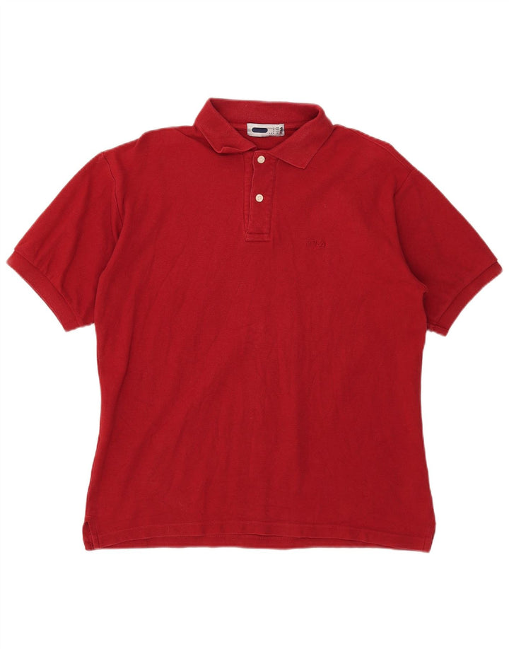 FILA Herren Poloshirt IT 48 Small Rot Baumwolle