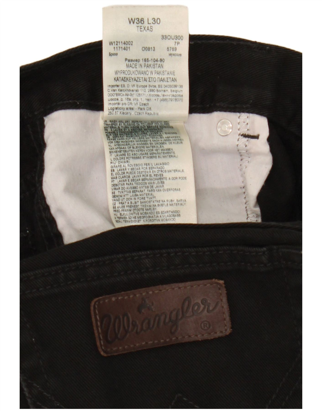 Wrangler Damen Texas Straight Jeans W36 L30 Schwarze Baumwolle