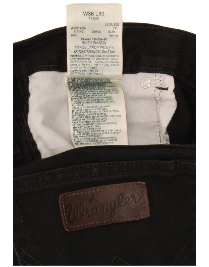 Wrangler Damen Texas Straight Jeans W36 L30 Schwarze Baumwolle