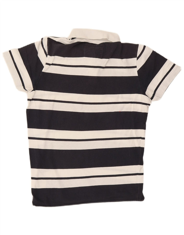 Hollister Herren-Poloshirt aus mittelblauer, gestreifter Baumwolle