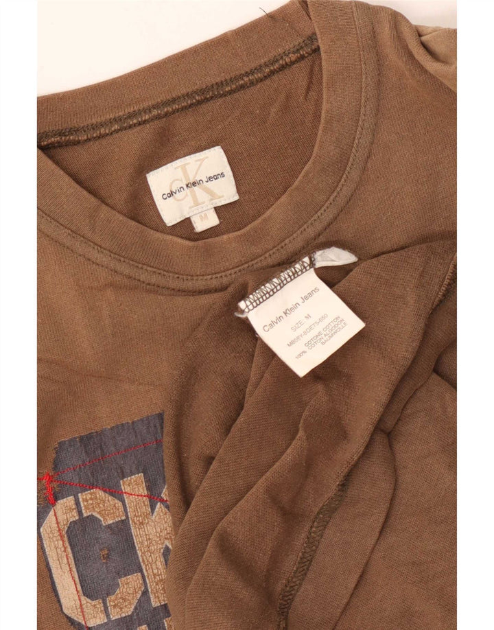 Calvin Klein Jeans Herren Grafik-Oberteil, langärmelig, mittelbraune Baumwolle