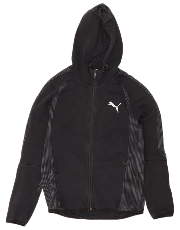Puma Herren-Kapuzenpullover mit Reißverschluss, mittelschwarz, gepunktet, Baumwolle