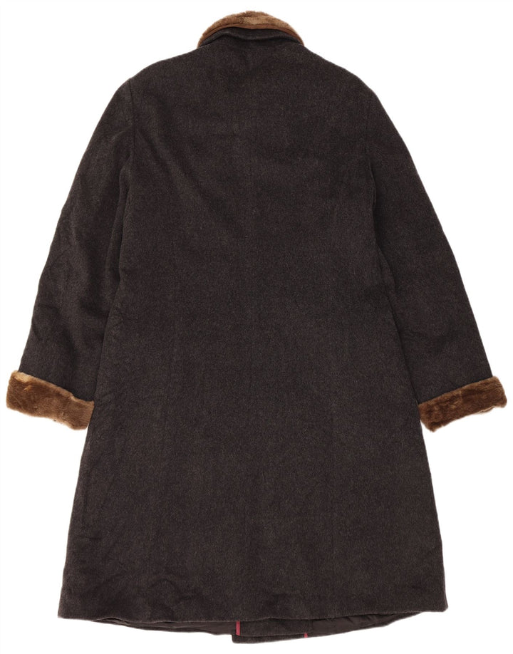 Dolomiten Damen Zweireihiger Mantel IT 48 XL Graue Schurwolle