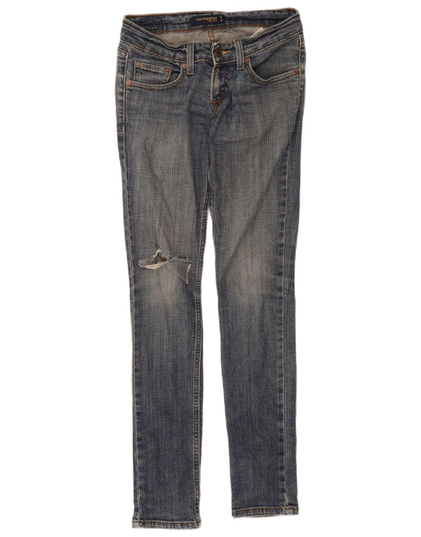 Levi's Damen 524 Too Superlow Distressed Skinny Jeans US 0 XS W30 L30 Blau