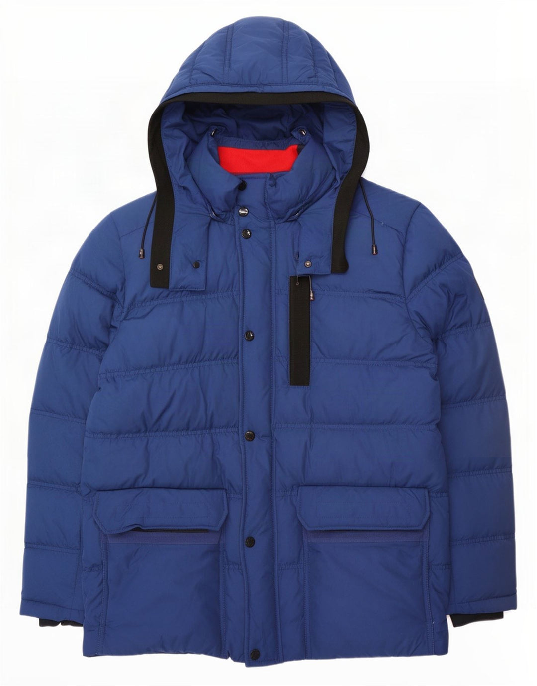 Tommy Hilfiger Herren-Jacke mit Kapuze, wattiert, UK 40, Größe L, blau, Polyester