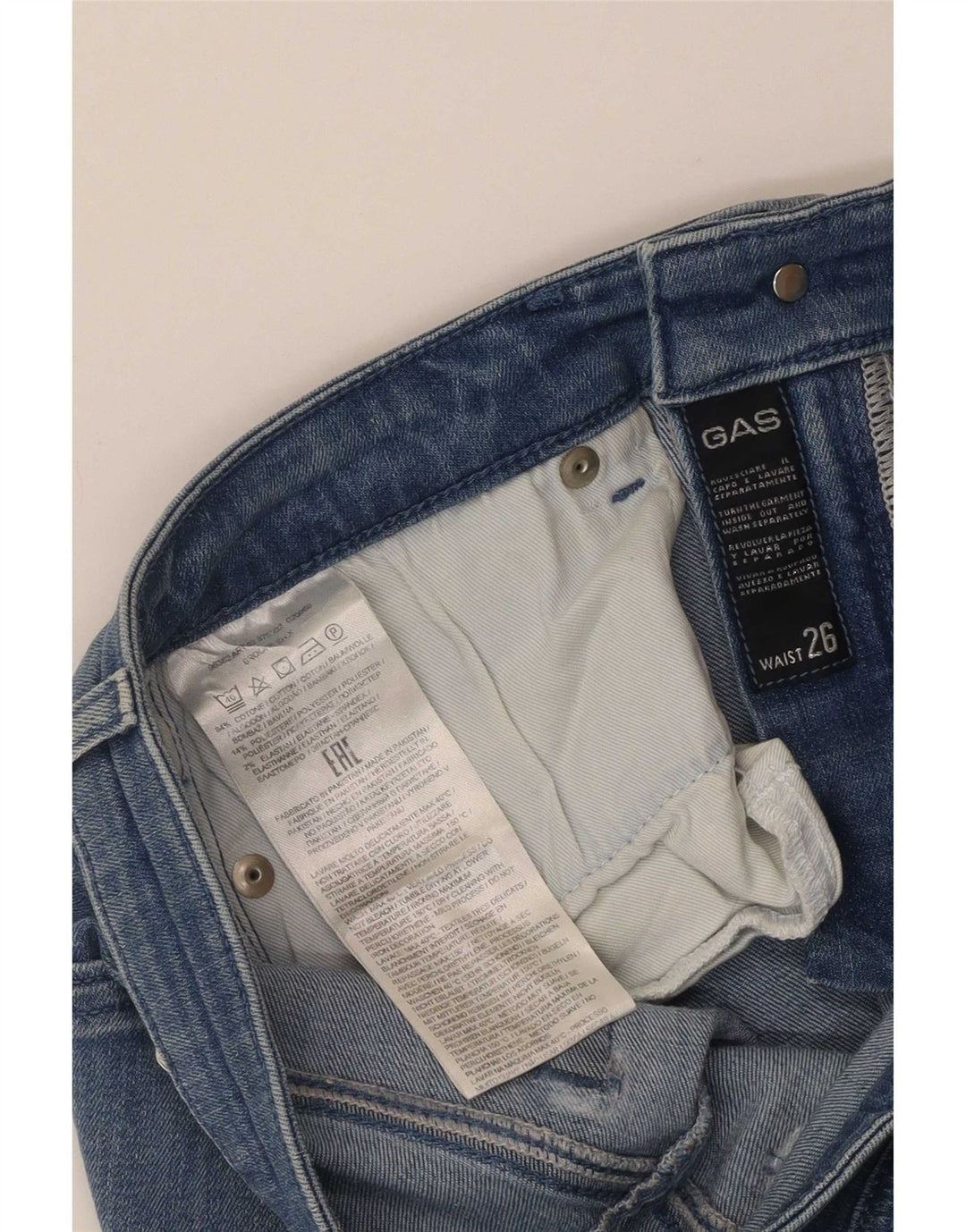 Gas Damen-Jeansshorts mit normaler Passform, W26, klein, aus blauer Baumwolle