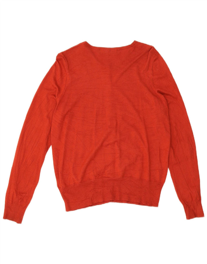 Marks & Spencer Damen Strickjacke Pullover UK 14 Mittelorange Viskose