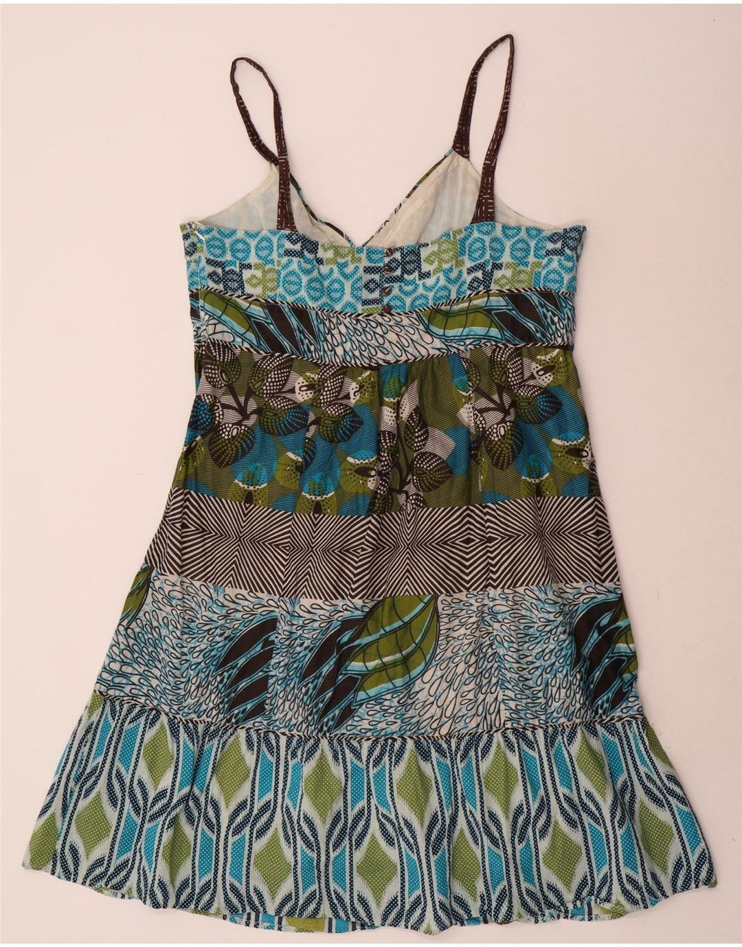 MONSOON Damen-Sommerkleid, UK 46, groß, mehrfarbig, Patchwork-Baumwolle