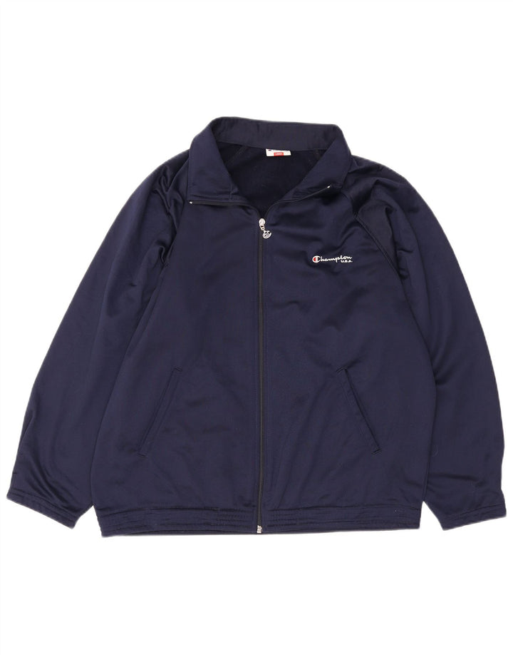Champion Herren-Trainingsanzug-Top-Jacke, großes marineblaues Polyester